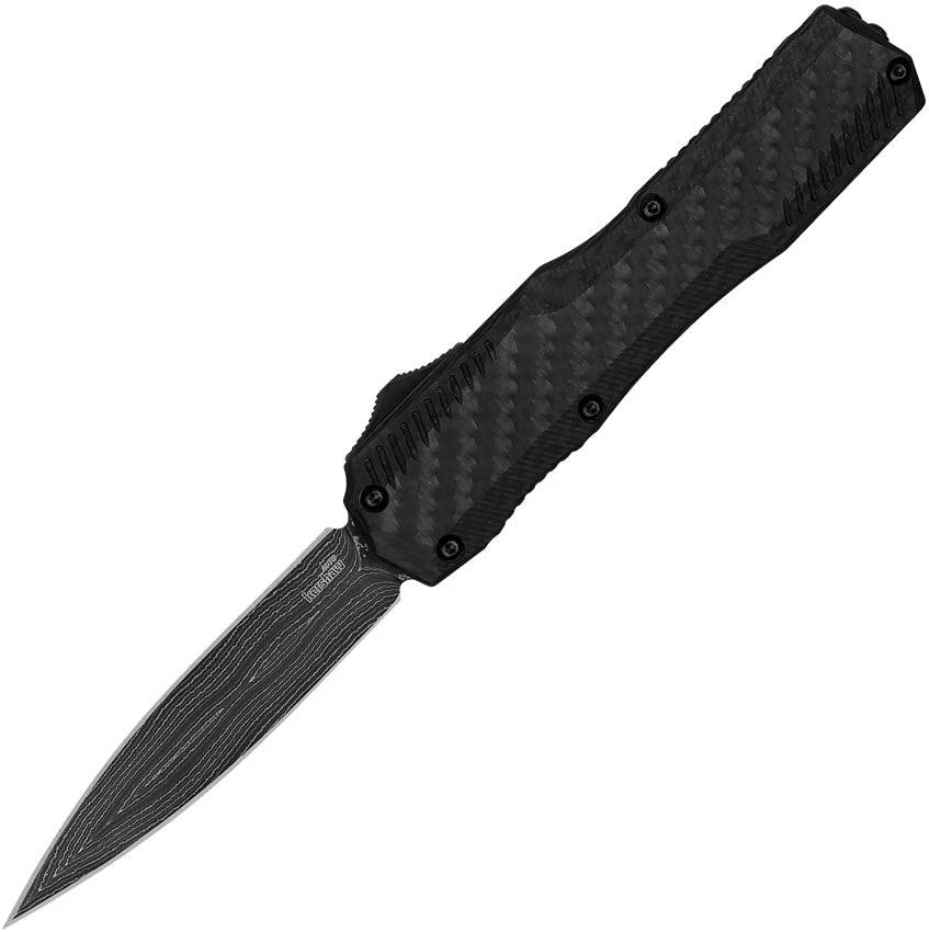 Kershaw Auto Livewire OTF Knife Damascus Blade Carbon Fiber Handle EDC for Tactical Enthusiasts by Kershaw