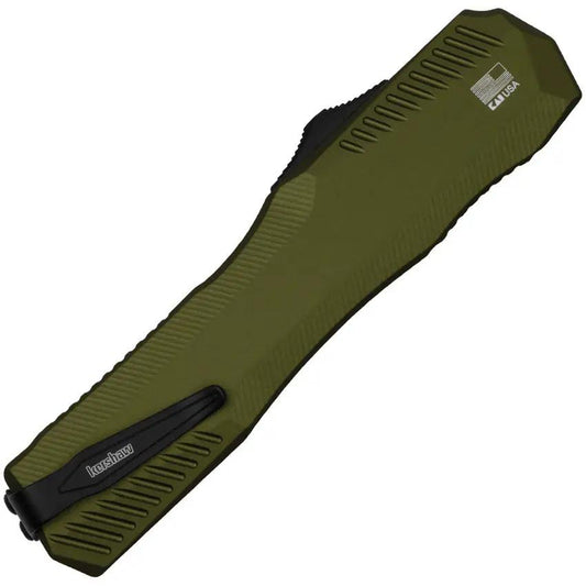 Kershaw Auto Livewire OTF Knife MagnaCut Black PVD Blade 3.25 Inch Spear Point OD Green Handle EDC by Kershaw