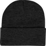 Kershaw Gray Beanie With Faux Leather Patch For Men Premium Stretch Knit One Size Fits Most by Kershaw