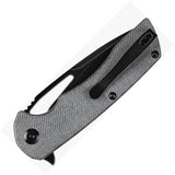 Kansept Knives Kryo Framelock - Denim Micarta Handle, 3.5Inch Blade, 4.5Inch Closed, 12C27 Sandvik Steel by Kansept Knives