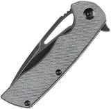Kansept Knives Kryo Framelock - Denim Micarta Handle, 3.5Inch Blade, 4.5Inch Closed, 12C27 Sandvik Steel by Kansept Knives