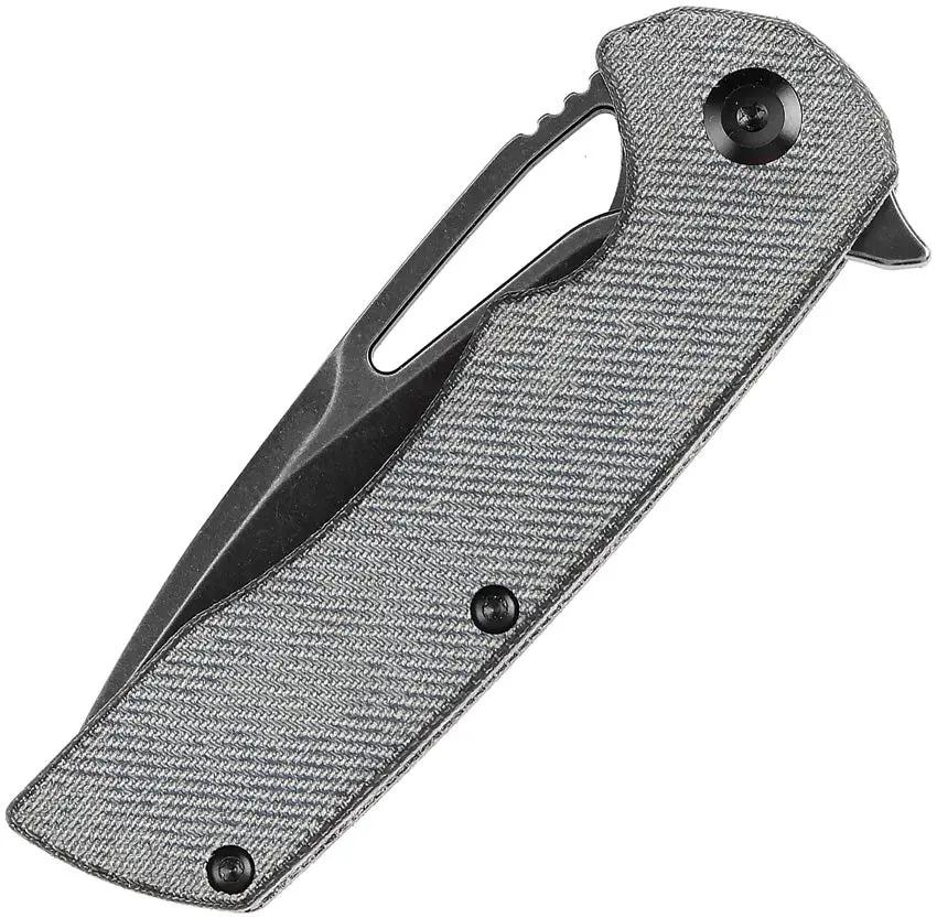 Kansept Knives Kryo Framelock - Denim Micarta Handle, 3.5Inch Blade, 4.5Inch Closed, 12C27 Sandvik Steel by Kansept Knives