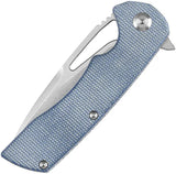 Kansept Knives Kryo Framelock Blue Micarta - Durable 3.5 Inch Blade EDC Knife With Extended Tang by Kansept Knives