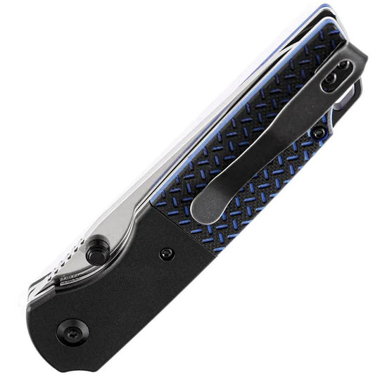 Kansept Knives Warrior Linerlock - 3.5 Inch D2 Blade Stonewashed Black Blue G10 Handle by Kansept Knives