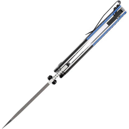 Kansept Knives Warrior Linerlock - 3.5 Inch D2 Blade Stonewashed Black Blue G10 Handle by Kansept Knives