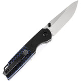 Kansept Knives Warrior Linerlock - 3.5 Inch D2 Blade Stonewashed Black Blue G10 Handle by Kansept Knives
