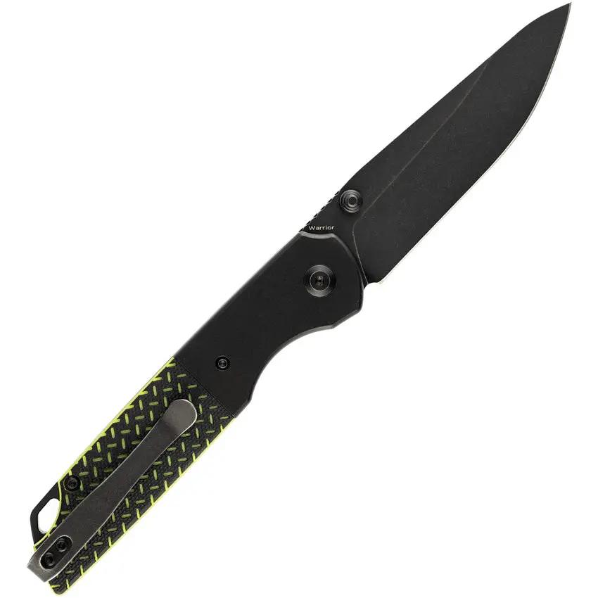 Kansept Knives Warrior Linerlock Green TiNi D2 Drop Point Blade - G10 Handle Aluminum Bolsters by Kansept Knives