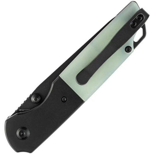 Kansept Knives Warrior Linerlock Jade D2 Drop Point - Black TiNi Coated Blade, Jade G10 Handle by Kansept Knives