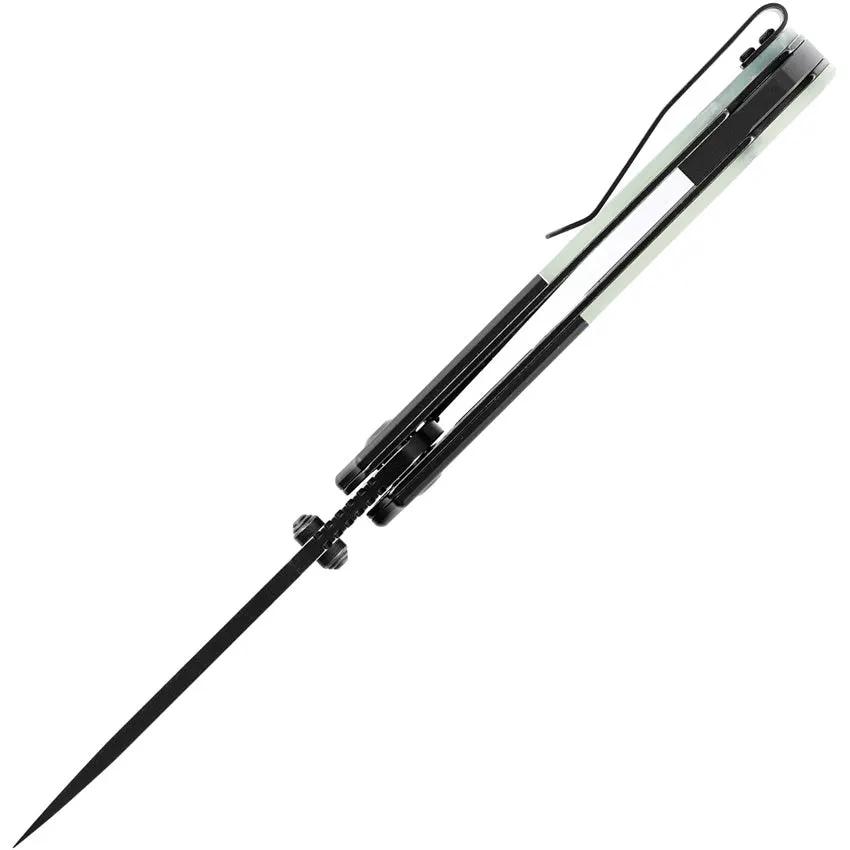 Kansept Knives Warrior Linerlock Jade D2 Drop Point - Black TiNi Coated Blade, Jade G10 Handle by Kansept Knives