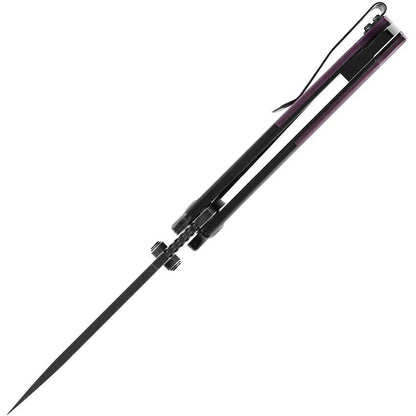 Kansept Knives Warrior Linerlock Purple G10 - D2 TiNi Coated Drop Point Blade With Lanyard Hole by Kansept Knives
