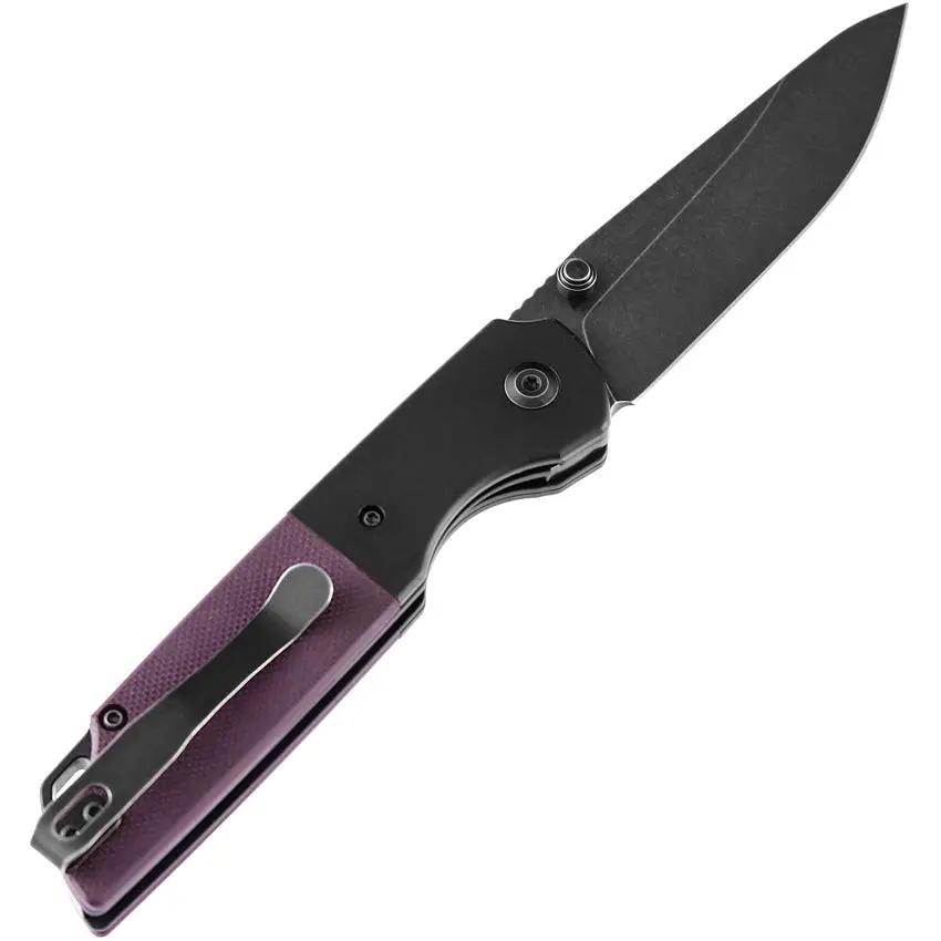 Kansept Knives Warrior Linerlock Purple G10 - D2 TiNi Coated Drop Point Blade With Lanyard Hole by Kansept Knives