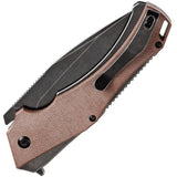 Kansept Knives Hellx Framelock D2 Brown Micarta - Durable EDC Folder with Extended Tang by Kansept Knives