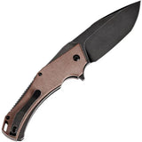 Kansept Knives Hellx Framelock D2 Brown Micarta - Durable EDC Folder with Extended Tang by Kansept Knives