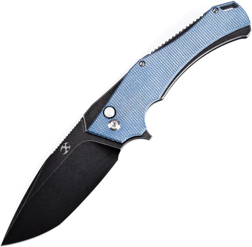 Kansept Knives Hellx Framelock D2 Blue Mic T1008F3 by Kansept Knives