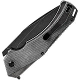 Kansept Knives Hellx Framelock D2 Black Micarta Knife With Extended Tang And Pocket Clip by Kansept Knives