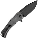 Kansept Knives Hellx Framelock D2 Black Micarta Knife With Extended Tang And Pocket Clip by Kansept Knives