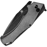 Kansept Knives Hellx Framelock D2 Black Micarta Knife With Extended Tang And Pocket Clip by Kansept Knives