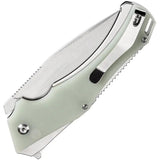 Kansept Knives Hellx Framelock D2 Jade - 3.75-Inch Blade With Jade G10 Handle Extended Tang Lanyard Hole Pocket Clip by Kansept Knives