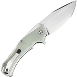 Kansept Knives Hellx Framelock D2 Jade - 3.75-Inch Blade With Jade G10 Handle Extended Tang Lanyard Hole Pocket Clip by Kansept Knives