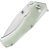 Kansept Knives Hellx Framelock D2 Jade - 3.75-Inch Blade With Jade G10 Handle Extended Tang Lanyard Hole Pocket Clip by Kansept Knives