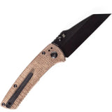 Kansept Knives Main Street Linerlock Brown T1015A7 - Black TiNi Coated 154CM Blade And Brown Canvas Micarta Handle by Kansept Knives