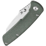 Kansept Knives Main Street Linerock Green Micarta - 3.5in 154CM Stonewash Blade, Thumb Stud, Clip by Kansept Knives