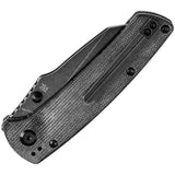 Kansept Knives Main Street Linerock Black Micarta - 3.5-Inch Black Stonewash 154CM Blade 4.5-Inch Closed by Kansept Knives