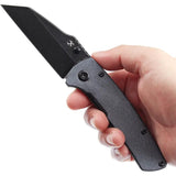 Kansept Knives Main Street Linerock Black Micarta - 3.5-Inch Black Stonewash 154CM Blade 4.5-Inch Closed by Kansept Knives