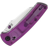 Kansept Knives Main Street Crosslock - Purple Acrylic Handle and 154CM Stonewash Blade by Kansept Knives