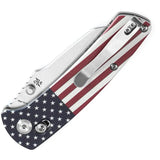 Kansept Knives Main Street Crosslock Flag T1015V9 - Patriotic Flag Artwork Handle With Stonewashed 154CM Blade by Kansept Knives