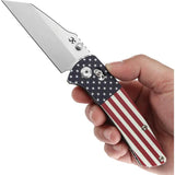 Kansept Knives Main Street Crosslock Flag T1015V9 - Patriotic Flag Artwork Handle With Stonewashed 154CM Blade by Kansept Knives