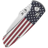 Kansept Knives Main Street Crosslock Flag T1015V9 - Patriotic Flag Artwork Handle With Stonewashed 154CM Blade by Kansept Knives