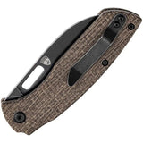 Kansept Knives Convict Linerlock Brown Burlap Micarta Handle - 3.25in 154CM Stainless Blade by Kansept Knives