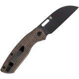 Kansept Knives Convict Linerlock Brown Burlap Micarta Handle - 3.25in 154CM Stainless Blade by Kansept Knives