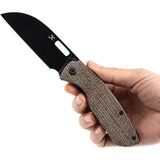 Kansept Knives Convict Linerlock Brown Burlap Micarta Handle - 3.25in 154CM Stainless Blade by Kansept Knives