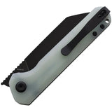 Kansept Knives Bulldozer Framelock Jade - Jade G10 Handle With Black TiCN D2 Blade And Extended Tang by Kansept Knives