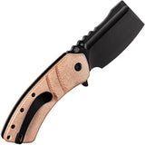 Kansept Knives XL Korvid Linerlock - Brown Micarta Handle With TiNi Coated 154CM Blade by Kansept Knives
