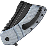Kansept Knives XL Korvid Liner Lock - Blue Micarta Handle, 154CM Blade, Extended Tang by Kansept Knives