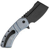 Kansept Knives XL Korvid Liner Lock - Blue Micarta Handle, 154CM Blade, Extended Tang by Kansept Knives