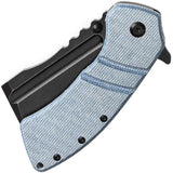 Kansept Knives XL Korvid Liner Lock - Blue Micarta Handle, 154CM Blade, Extended Tang by Kansept Knives