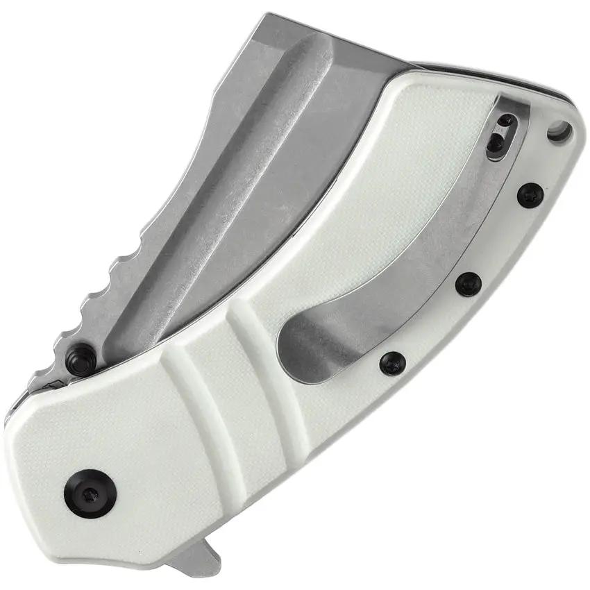 Kansept Knives XL Korvid Linerlock White G10 - 3.5 Inch 154CM Blade, Extended Tang, Pocket Clip by Kansept Knives