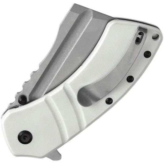 Kansept Knives XL Korvid Linerlock White G10 - 3.5 Inch 154CM Blade, Extended Tang, Pocket Clip by Kansept Knives