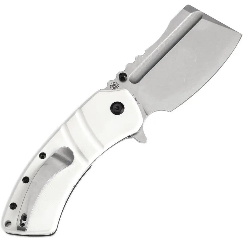 Kansept Knives XL Korvid Linerlock White G10 - 3.5 Inch 154CM Blade, Extended Tang, Pocket Clip by Kansept Knives