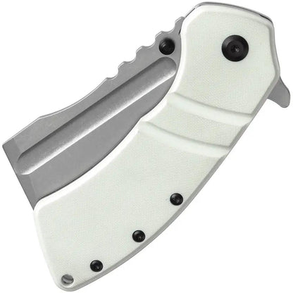 Kansept Knives XL Korvid Linerlock White G10 - 3.5 Inch 154CM Blade, Extended Tang, Pocket Clip by Kansept Knives