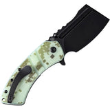 Kansept Knives XL Korvid Linerlock Jade Camo - 154CM Stainless Blade With Jade G10 Handle And Extended Tang by Kansept Knives
