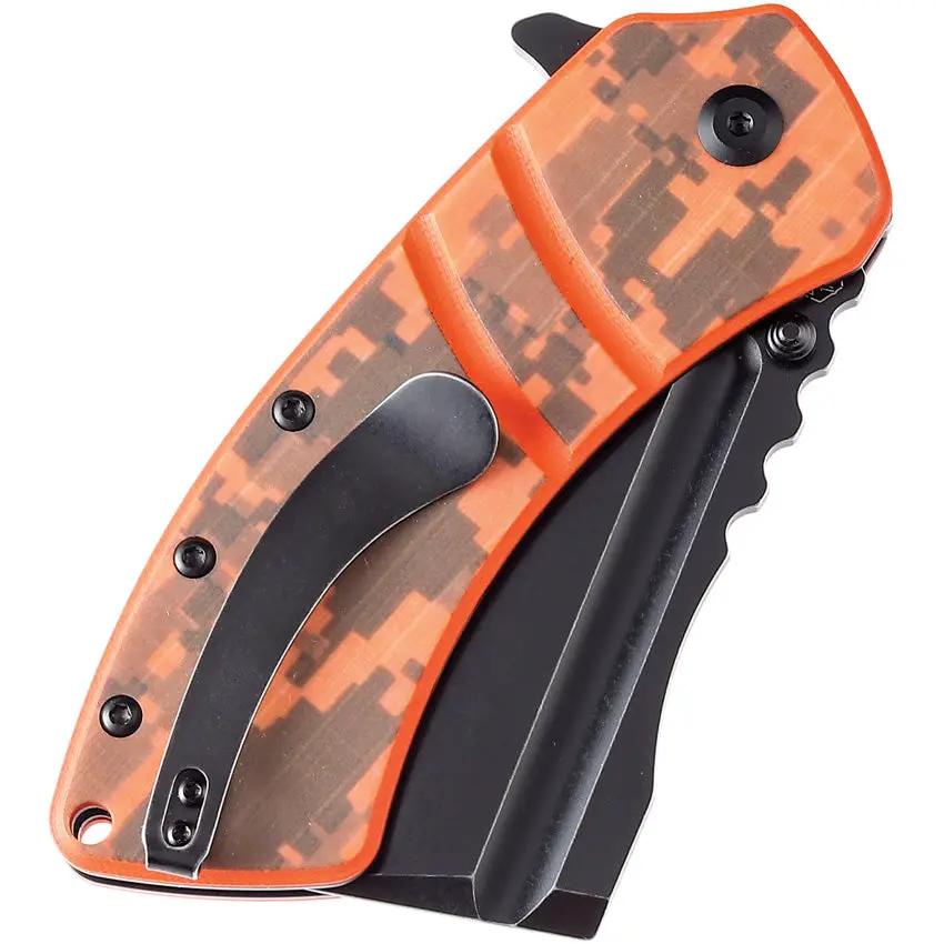 Kansept Knives XL Korvid Linerlock Orange G10 Handle With Digital Camo 154CM Blade by Kansept Knives