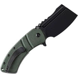 Kansept Knives XL Korvid Linerlock Grn Mica - 154CM Blade With Green Canvas Micarta Handle And Extended Tang by Kansept Knives