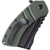 Kansept Knives XL Korvid Linerlock Grn Mica - 154CM Blade With Green Canvas Micarta Handle And Extended Tang by Kansept Knives