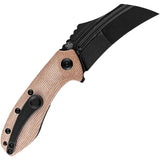 Kansept Knives KTC3 Linerlock - Brown Canvas Micarta Handle, 154CM Stonewashed Blade, Extended Tang, Pocket Clip by Kansept Knives
