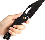 Kansept Knives Egress Linerlock Black G10 - 3.5 Inch Wharncliffe Blade, 4.75 Inch Closed, Stonewash Finish by Kansept Knives